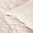 MUXHOMO 5 Pieces Twin Comforter Set, Seersucker Bed in a Bag Twin Size, All Season Luxury Bedding Set with Comforter, Flat Sheet, Fitted Sheet, Pillowcase & Sham, Beige