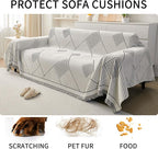HAOMAIJIA Non Slip Couch Cover Sofa Covers for 3 Cushion Couch Washable sectional Couch Covers for Dogs pet Furniture Protector Couch Cover Blanket for Living Room (CQ-Black/Grey, 71"x118")