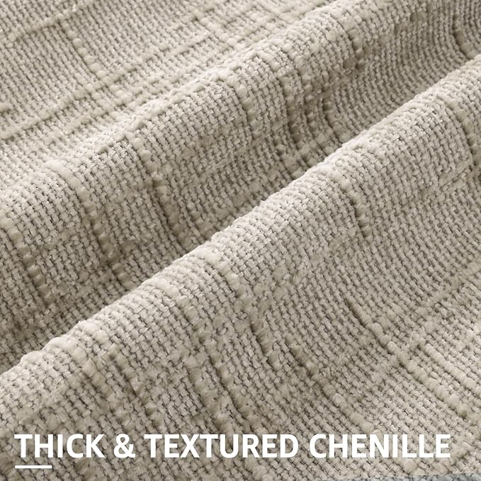 decorUhome Spring Light Brown Chenille Euro Sham Throw Pillow Covers 24x24 Set of 2 Textured Soft Cozy Slubby Couch Pillow Covers Modern Farmhouse Boho Decorative Pillow Cases for Bed Sofa Living Room