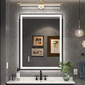 28x36 Inch Led Mirror for Bathroom with Front Light and Backlit, Bathroom Mirror with Led Lights, Vanity Mirror with Lights for Wall, Anti-Fog, Dimmable, Memory Function, Tempered Glass