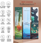 Folkulture Incense Sticks (120 Sticks) | Set of 6 Premium Incense for Meditation, Aromatherapy, Gifts | No Charcoal, Organic, Non Toxic, 45 Mins, Long Burning White Sage, Mint, Oud Insence-Sticks