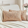 FUTEI Rust Decorative Throw Pillow Covers 12x20 Inch Set of 2,Soft Chenille Tweed Textured Lumbar Pillow Case,Modern Home Decor for Couch Bed Living Room