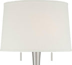 360 Lighting Karl Modern Industrial Floor Lamp Standing 63.75" Tall Brushed Nickel Silver Classic Metal White Tapered Drum Shade Decor for Living Room Reading House Bedroom Family Home