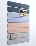 Cork Board Alternative Felt Strip Board 8-Pack 13"x2", Office Pin Board with 50 Push Pins, Adhesive Install for Bedroom Door & Home Office(Heather Grey)