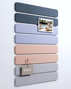 Cork Board Alternative Felt Strip Board 8-Pack 13"x2", Office Pin Board with 50 Push Pins, Adhesive Install for Bedroom Door & Home Office(Heather Grey)