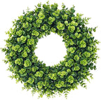 20Inch Boxwood Wreaths, Spring Summer Wreath for Front Door Perfect for Winter All Season Year Round Decor, Faux Boxwood Wreaths Ideal for Front Door Indoor Outdoor Windows Farmhouse