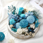 Nuanchu 2 Pack Decorative Balls Potpourri Bowl Filler Decor Natural Vase Bowl Filler Assorted Spherical Rattan Twigs Wicker Balls for Home Decor Centerpiece, No Scent(Blue Series,Charming Style)