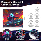 NYZE Panda Space Tapestry for Bedroom, Music Wall Tapestry, Party Decor Glow in the Dark Room Decor Tapestries, Cool Galaxy Planet Wall Hanging, Wall Hanging for Room Dorm 59in×51in