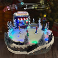 Christmas Village House Collectible Building Christmas Decor Estatua de la cabaña del Pueblo navideño Home Decoration Snow Globe Display Skating Pond Animated Theme Park with 8 Music (M)