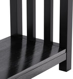 ChooChoo Black End Table for Small Spaces, Narrow Side Table, Night Stand with Storage Shelf for Living Room and Bedroom