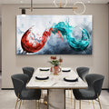 Pogusmavi Dining Room Wall Art - Blue & Red Wine Cups Canvas 30x60IN