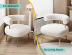 Mid Century Sherpa Boucle Accent Chair, Round Upholstered Barrel Arm Chair for Small Spaces, Fluffy Side Corner Sofa Chair for Living Room, Bedroom, Vanity, Office, Reading Nook(Cream White)