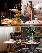 Portable Led Cordless Lamp Table Light 2 Pack, Rechargeable 6000mAh Battery Outdoor Table Lamp for Dinning Restaurant Patio Bedroom Camping, IP54 Waterproof, Dimmable