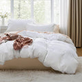 Bedsure White Oversized King Duvet Cover - 3 Pieces Prewashed Cotton-Like Extra Soft Bedding Set, Includes 1 Duvet Cover 120x98 Inches with Zipper Closure & 2 Pillow Shams, Comforter Not Included