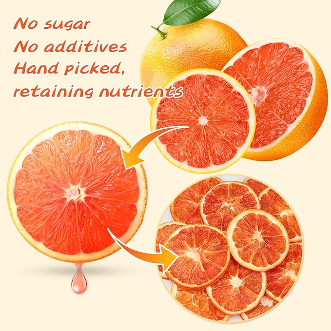 iGAOZM Dried Blood Orange Slices,3.52oz/100g,Dehydrated Blood Orange 21+ Slices for Cocktails,No Sugar Added,Natural Dried Citrus Slices for Tea,Baking,Cakes Decoration,Crafts
