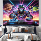 NYZE Gorilla Tapestry for Bedroom, Music Wall Tapestry, Party Decor Glow in the Dark Room Decor Tapestries, Cool Galaxy Planet Wall Hanging, Wall Hanging for Room Dorm 59in×51in