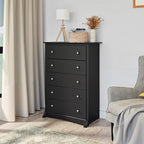 Prepac Sonoma Superior 5-Drawer Dresser for Bedroom - Spacious and Stylish Chest of Drawers, Measuring 17.75"D x 31.5"W x 44.75"H, In Black Finish