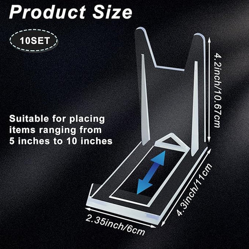10 Packs Acrylic Comic Book Display, Adjustable Angle Comic Book Display Stand Easel Acrylic Plate Holders for Wallet Purses Comic Book Holder Magazine DVD Album Jewelry Pictures Platter