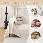 MYSKY HOME White Couch Covers for 3 Cushion Couch Sofa Pet Friendly Dog Couch Cover, Thick Durable Furniture Protector Cover, Non Slip Soft Couch Sofa Cover, Sofa Covers Washable, 71" x 118"