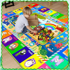 Baby Play Mat for Floor, ABC Kids Play Mat, Forest Animals Kids Rugs for Girls and Boys Playroom, Foldable Rug for Baby Toddler Infants Crawling Playing (Green, 59X39.4 INCH)