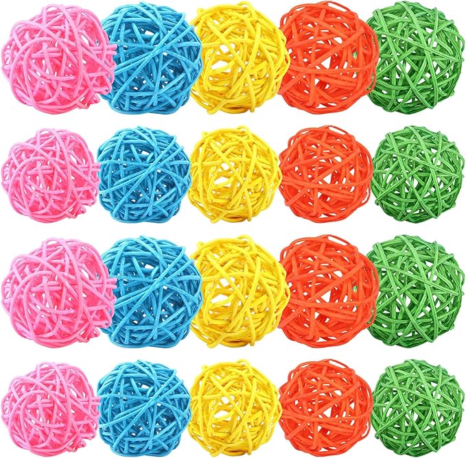 NOVWANG 40 Pcs Wicker Rattan Balls, Decorative Centerpiece Fillers for Easter, Spring Party, Home Decor