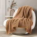 Ultra Soft Cozy Sherpa Throw Blanket, Brown Pattern Reversible, Light Weight Warm Decorative Boho Style Throw Blanket Cover for Sofa, Couch, Bedroom,Travel, 60”x80”