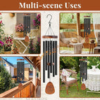 JOBOSI Mother's Bouquet Memorial Wind Chime with Black Tube Decorative Gifts, Suitable for Indoor and Outdoor Decorative Gifts, Perfect for Mothers, Ladies, and Grandma
