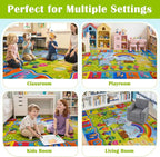 STARUIA ABC Rugs for Kids Playroom, Non-Slip Colorful Educational Kids Rug for Learning Alphabet Animals Numbers Months Shapes, Washable ABC Carpet Play Rug for Nursery Kid Room Decor (36"X59")