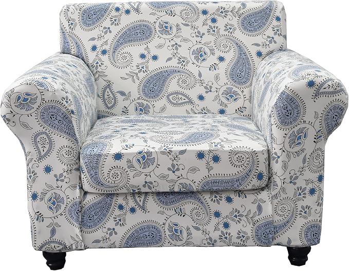 KRFOONN 2 Piece Chair Covers Printed Sofa Covers Couch Covers Washable Armchair Sofa Couch Slipcover Furniture Protector with Elastic Bottom for Living Room (Armchair, 19), Small