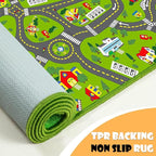 Non-Slip Town City Road Map Playmat for Boys, Perfect for Playroom and Bedroom, Car Track Mat - 6'7" x 4'11"(Rectangular)
