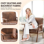 KEIKI Mid-Century Modern Accent Chair with Solid Wood Frame, Comfortable Single Sofa Chair for Daily Use in Living Room or Bedroom
