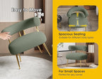 Mid Century Sherpa Boucle Accent Chair, Round Upholstered Barrel Arm Chair for Small Spaces, Fluffy Side Corner Sofa Chair for Living Room, Bedroom, Vanity, Office, Reading Nook(Green)