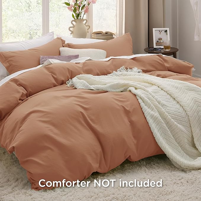 Bedsure Taupe California King Duvet Cover - Prewashed Cotton-Like Polyester Extra Soft Bedding Set, Includes 1 Cal King Duvet Cover 104x98 Inches with Zipper Closure & 2 Pillow Shams, No Comforter