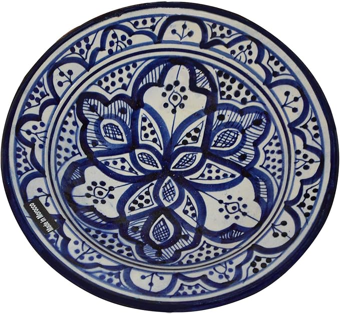 Ceramic Plates Moroccan Handmade Serving, Wall Hanging, Exquisite Colors Decorative Large 12 inches Diameter