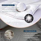 Goose Down Feather Pillows Queen Size Set of 2 with Soft Cotton Cover for Side Back Stomach Sleepers 3-Zone Cervical Neck Support Hotel Collection Bed Pillow (2, Queen)