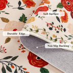 U'Artlines Indoor Door Mat Entrance Rug 2'x3'Soft Non Slip Machine Washable Floral Small Area Rug Carpet for Entryway Kitchen Bathroom Bedroom Beige