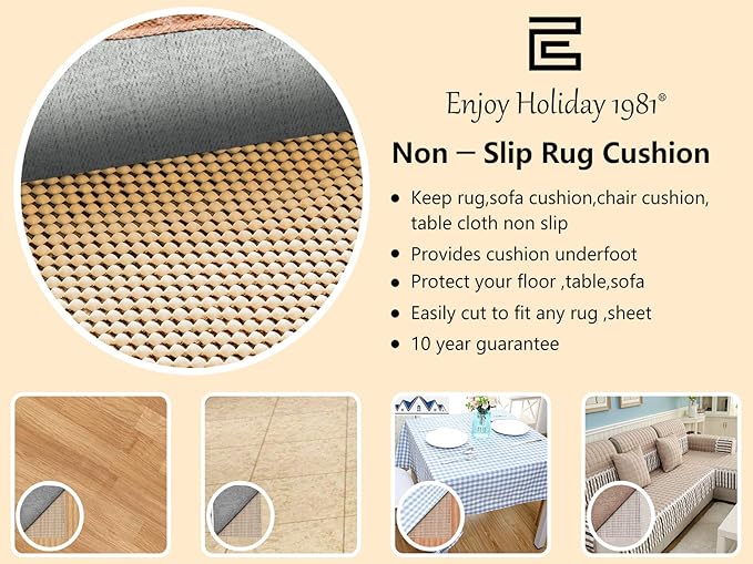Non Slip Area Rug Pad Gripper - 2x6 Ft Strong Grip Carpet pad for Area Rugs and Hardwood Floors, Provides Protection and Cushion
