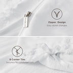 Bedsure Boho Duvet Cover Full Size, Soft & Comfortable Elegant Design Boho Bedding for Decoration, Machine Washable Comforter Cover for All Seasons,Includes 1 Duvet Cover & 2 Pillow Shams,White