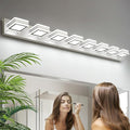 SOLFART 52inch Vanity Lights Fixtures - 8 Lights LED Modern Acrylic Brushed Nickel Vanity Lights Bathroom Wall Lighting Over Mirror