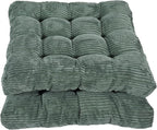 Meditation Floor Pillow Set of 2,Memory Foam Meditation Cushion for Adults Sitting, Large Square Thickened Seat Cushions for Yoga, Tatami Living Room (2, Dark Green)