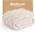 Bedsure GentleSoft Twin Blanket for Bed Cream - Super Soft Cozy Blankets for Women Men Girls, Cute Fuzzy Fleece Throws for Bedroom Couch, 60x80 Inches