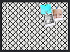 PinPix 30x22 Inch Cork Bulletin Board. This Decorative Framed Pin Board Comes with Black and White Waves Design and a Satin Black Frame. Ideal for Home Office Decor or Message Board (PinPix-194)
