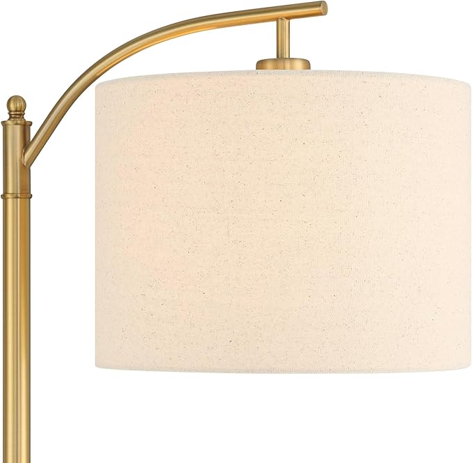 360 Lighting Rayna Farmhouse Rustic Industrial 61 1/2" Tall Standing Floor Lamps Set of 2 Lights Downbridge Arc Task Foot Switch Metal Warm Gold Finish Living Room Bedroom House Reading Office