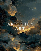 ARPEOTCY Vintage Gold Framed Wall Art Decor, 13x16 Inch Dreamy Sky and Golden Clouds Print, Celestial Canvas Wall Art for Living Room, Bedroom, or Study