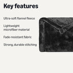 Amazon Basics Soft Fleece Throw Blanket, Lightweight Cozy Blanket for Couch & Sofa, 50 x 60 Inches, Black