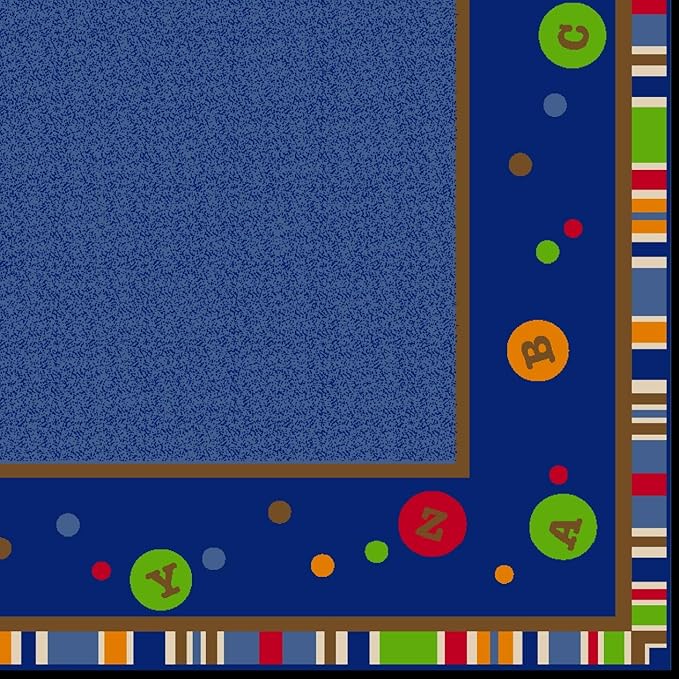 KIDCARPET.COM ABC Dots Rectangle Classroom Rug | Bordered Area Rug for Preschool Daycare Learning, 4' x 6'