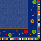 KIDCARPET.COM ABC Dots Rectangle Classroom Rug | Bordered Area Rug for Preschool Daycare Learning, 4' x 6'