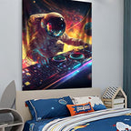 NYZE Astronaut Space Tapestry for Bedroom, Glow in the Dark Room Decor Wall Tapestries, Cool Galaxy Planet Wall Hanging, Wall Hanging for Men Guys Gamer Room Dorm Living Room 60in×80in