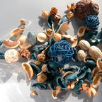 Qingbei Rina Potpourri Bags, Ocean Breeze Scented Potpourri Bowl Filler,Beach Coastal Blue Vase Filler,Home Fragrance Sachet of Petal,Bathroom Decor,9.9 Oz