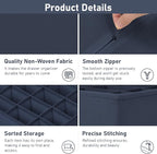 Joyoldelf Sock Drawer Organizer Divider 4 Packs Underwear Organizer, 2 x 24 Cell + 2 x 16 Cell Closet Organizers and Storage Sock Holders for Storing Socks, Handkerchiefs, Ties, Belts (Navy Blue)